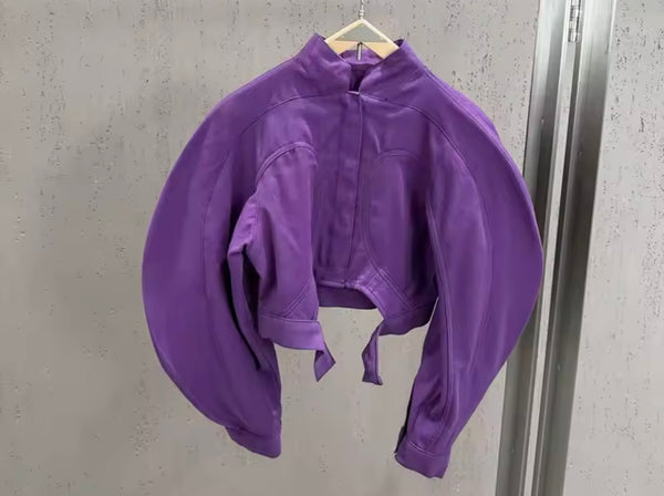 Women Fashion Purple Three Piece Cut Out Capri Pant Set