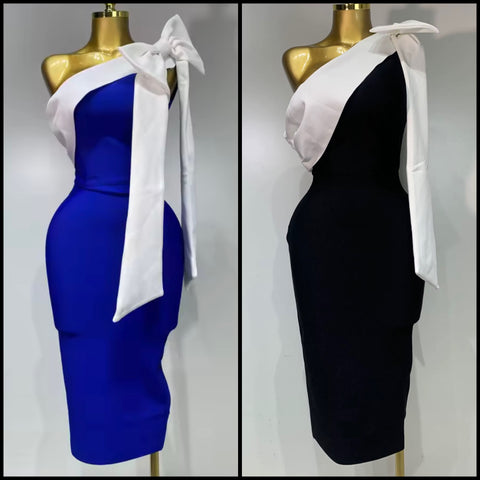 Women Sexy Off The Shoulder Bow Bandage Dress