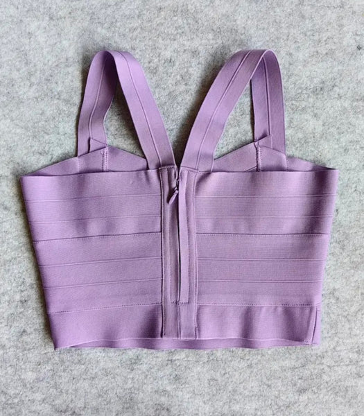 Women Sexy Sleeveless Solid Color Bandage Crop Top