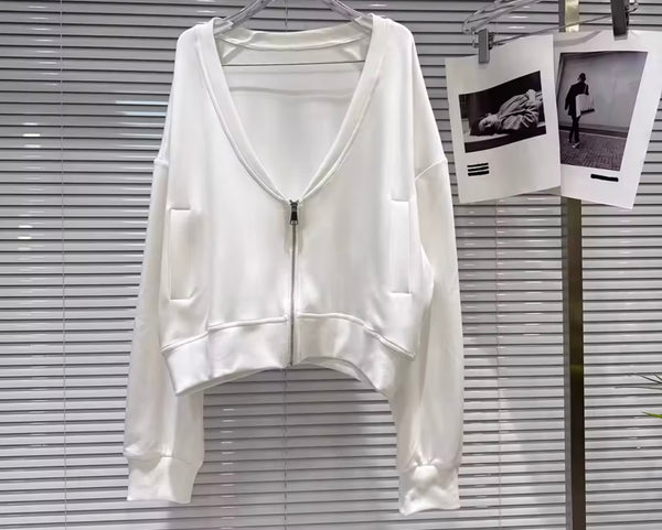 Women Fashion Fur Patchwork Zip Up Three Piece Pant Set