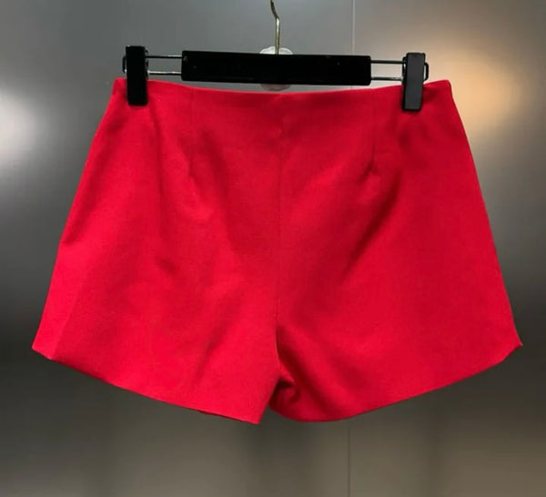 Women Sexy Rose Strapless Crop Top/ Shorts