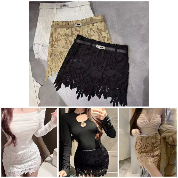 Women Sexy Fashion Floral Lace Skirt