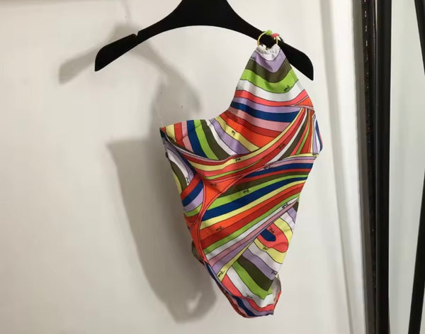 Women Sexy Fashion Multicolored Swimsuit Scarf Set
