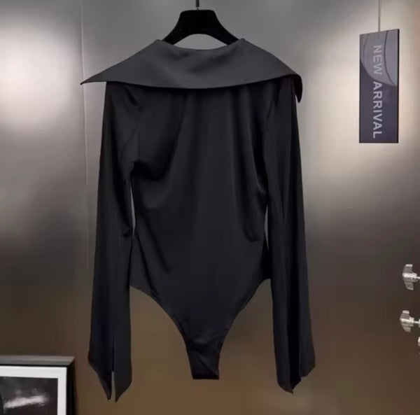 Women Black Full Sleeve Fashion Two Piece PU Skirt Set