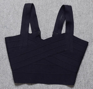 Women Sexy Sleeveless Solid Color Bandage Crop Top