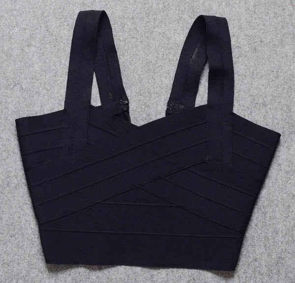 Women Sexy Sleeveless Solid Color Bandage Crop Top