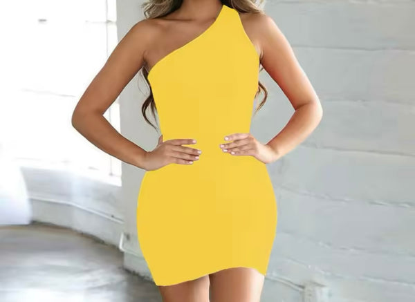 Women Sexy Sleeveless Solid Color Dress