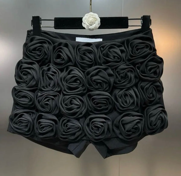 Women Sexy Rose Strapless Crop Top/ Shorts