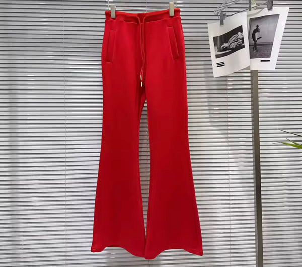 Women Fashion Fur Patchwork Zip Up Three Piece Pant Set