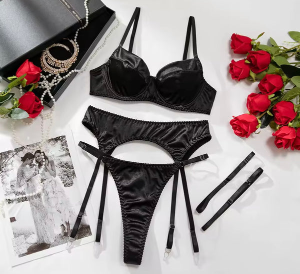 Women Sexy Satin Lingerie Set
