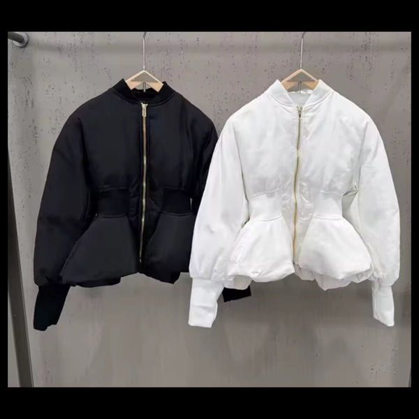 Women Fashion Zip Up Puffer Jacket