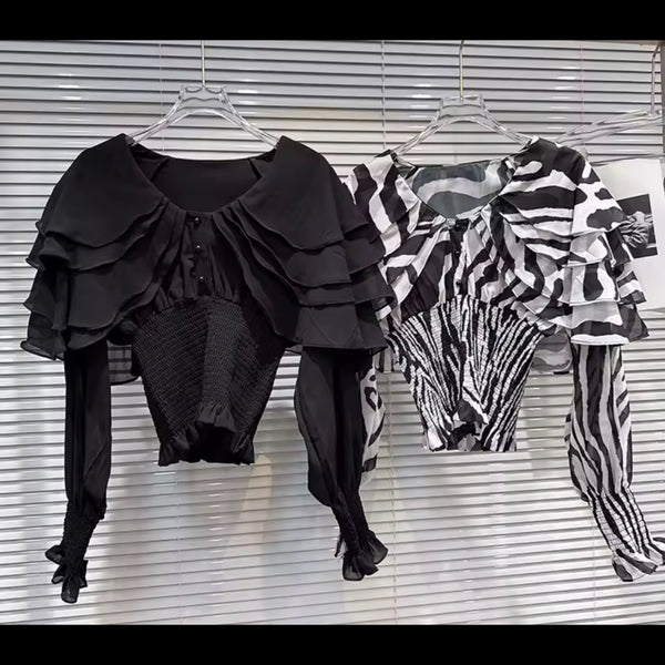 Women Ruffled Full Sleeve Fashion Top