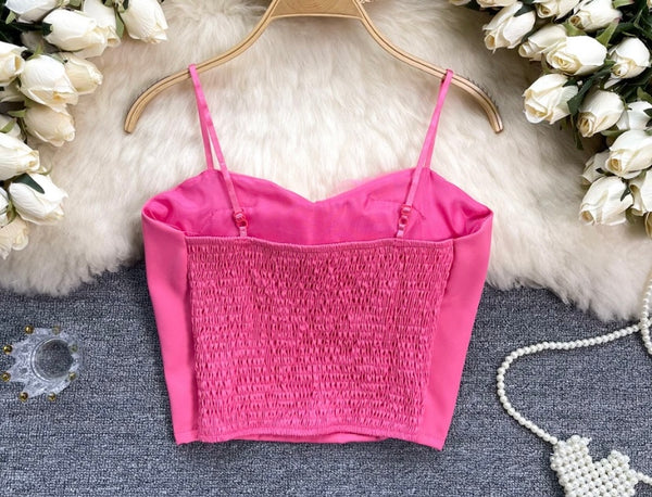 Women Sexy Fashion Sleeveless Bling Crop Top