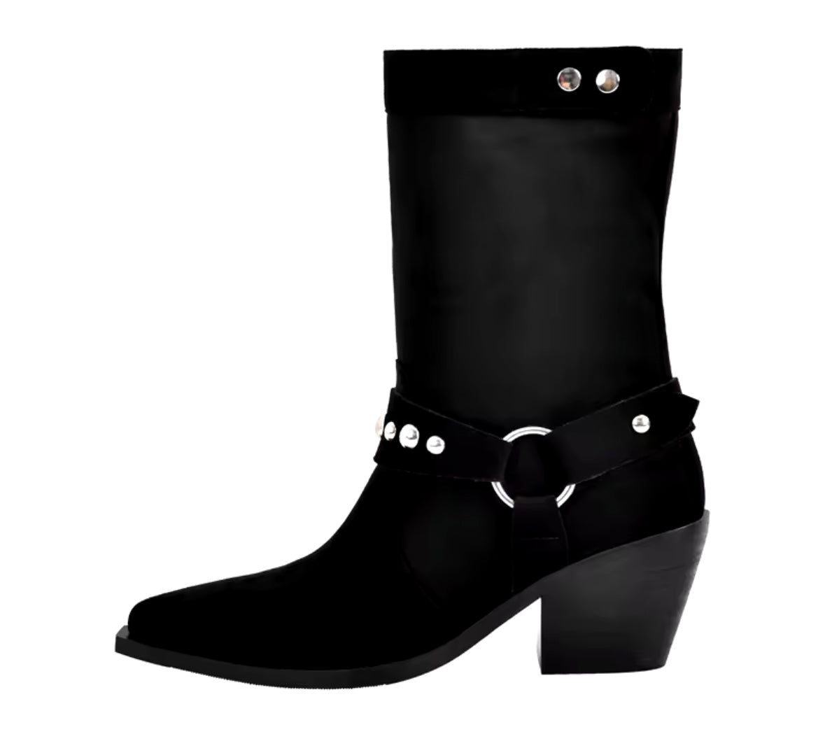 Women Fashion Black Suede Bling Ankle/Knee High Western Boots