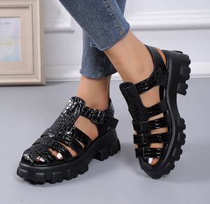 Women Fashion Color Ankle Strap Shoes