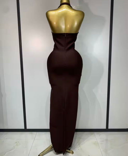 Women Sexy Halter Sleeveless Cut Out Maxi Dress