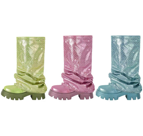 Women Color Fashion Faux Leather Knee High Boots