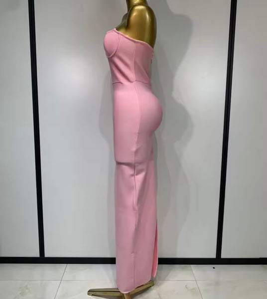 Women Sexy Strapless Bandage Maxi Dress