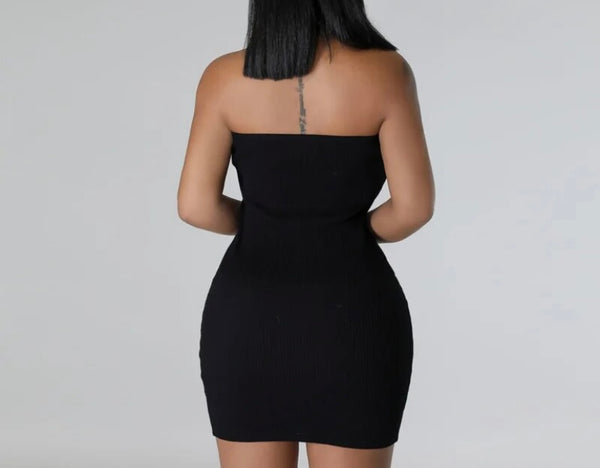 Women Sexy Strapless Bling Cut Out Heart Dress