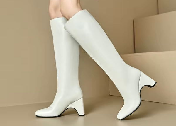 Women Color PU Fashion Knee High Boots