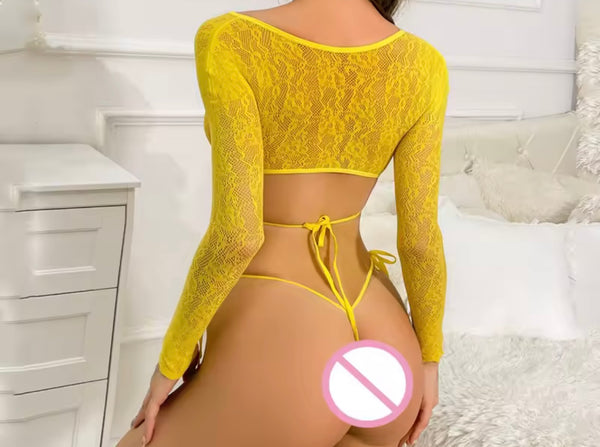 Women Sexy Lace Full Sleeve Lingerie Set