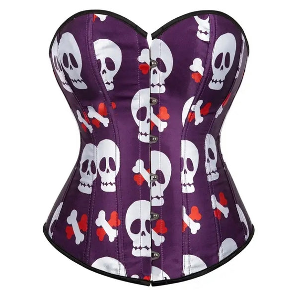 Women Strapless Halloween Print Fashion Corset Top