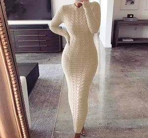 Women Sexy Fashion Full Sleeve Sweater Maxi Dress