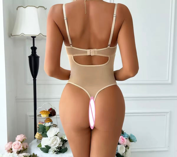 Women Sexy Sleeveless Butterfly Mesh Bodysuit Lingerie