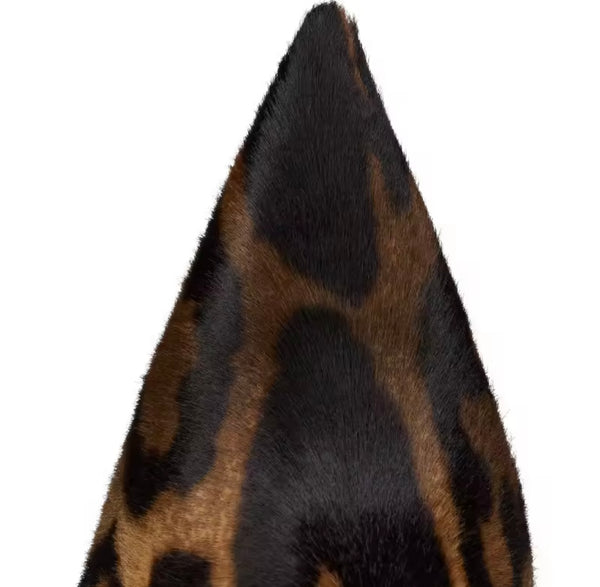 Women Fashion Leopard/Black High Heel Knee Length Boots