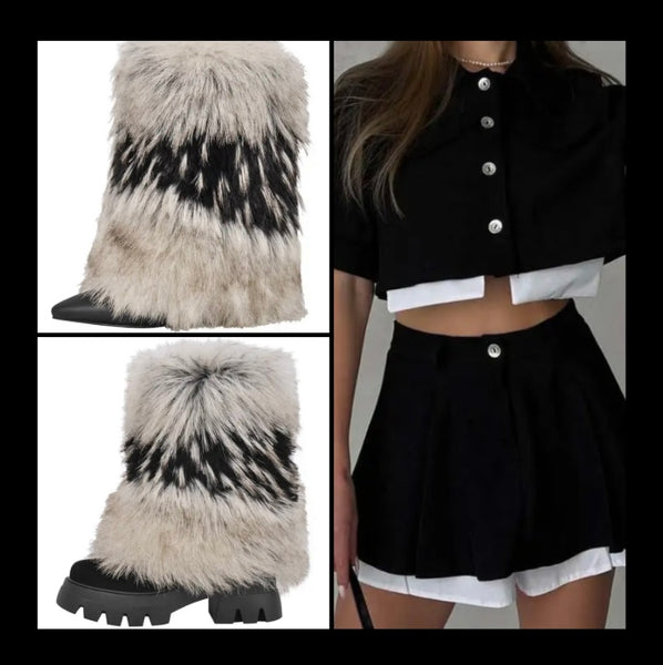 Women Fashion Pointed/Round Toe Faux Fur Boots