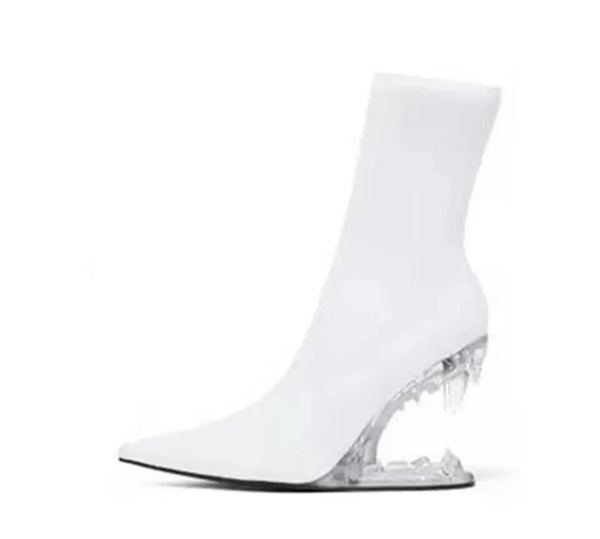 Women Fashion Patent Leather Wedge Platform Ankle Boots