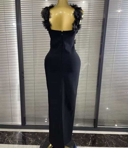 Women Sexy Sleeveless Floral Rhinestone Maxi Dress