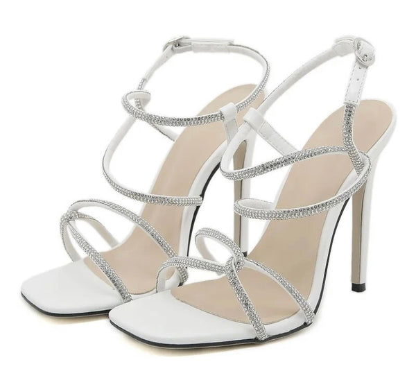 Women Bling Open Toe Fashion Ankle Strap High Heel Sandals