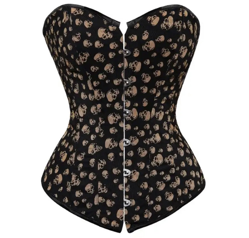 Women Strapless Halloween Print Fashion Corset Top