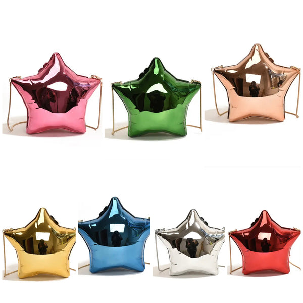 Women Fashion Color Star Metallic Purse