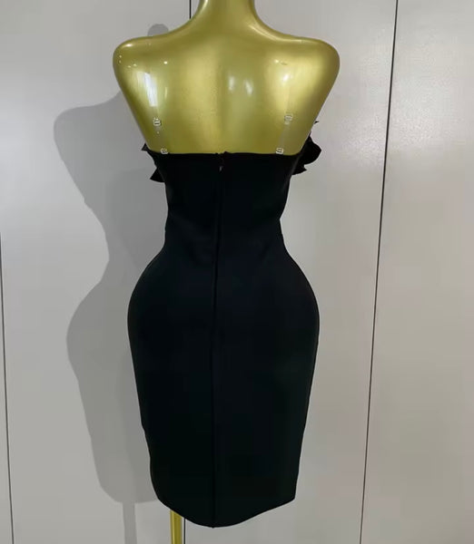 Women Sexy Floral Strapless Bandage Dress