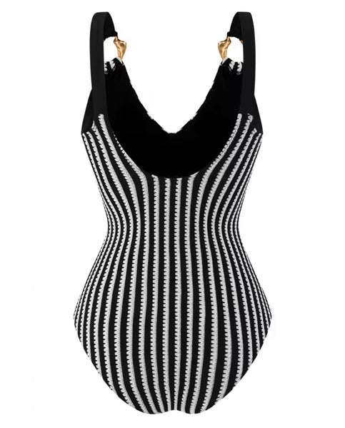Women Sexy Striped Swimsuit Cover Up Set