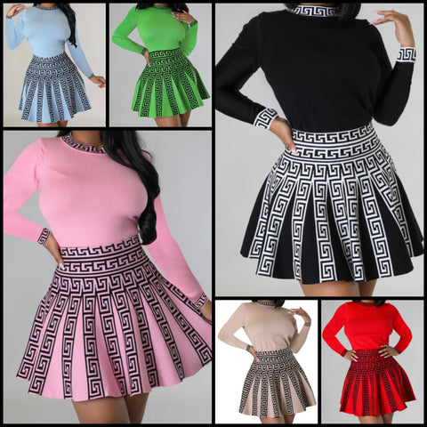 Women Printed Patchwork Full Sleeve Fashion Pleated Dress