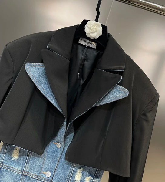 Women Collar Fashion Button Up Denim Dress