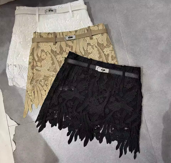 Women Sexy Fashion Floral Lace Skirt
