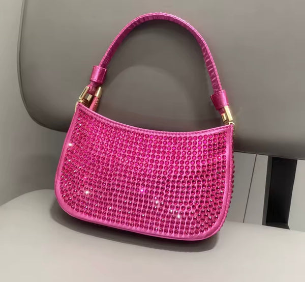 Women Color Fashion Rhinestone Handbag Purse