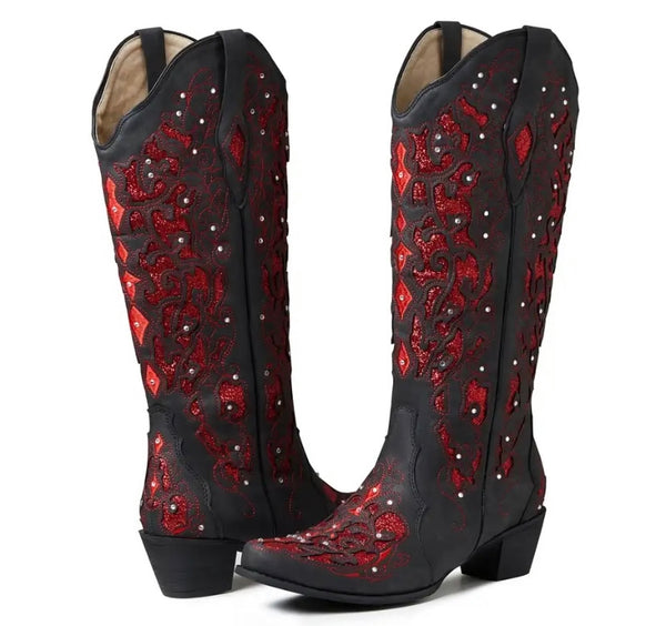 Women Bling Fashion Western Boots