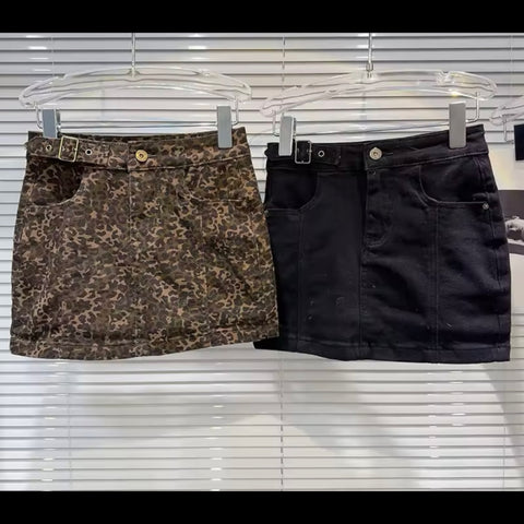 Women Sexy Fashion Color Denim Skirt