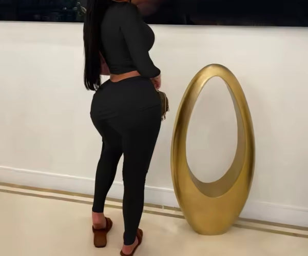 Women Solid Color Tie Up One Shoulder Two Piece Pant Set
