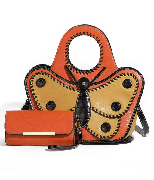 Women Fashion Butterfly Wallet Handbag Purse Set