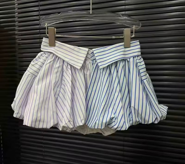 Women Sexy Fashion Color Patchwork Striped Tie Skirt