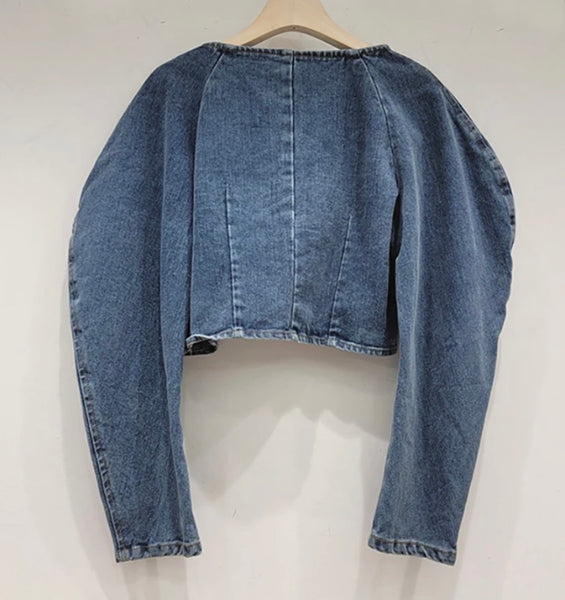 Women Fashion Colorful Gem Denim Jacket