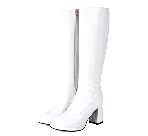Women Fashion Color Metallic Knee High Boots