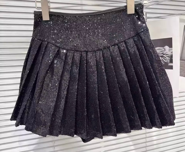 Women Sleeveless Bow Bodysuit Sexy Two Piece Pleated Skirt Set