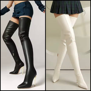 Women Thigh High Fashion PU High Heel Boots